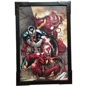 Pyramid America Marvel Venomized Avengers 18 x 12 Wood Art Framed Poster Wall